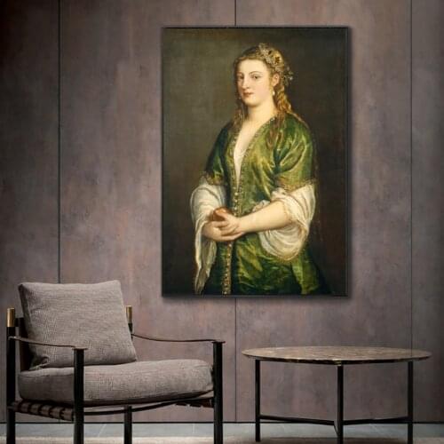 Posters and Prints Famous Paintings Wall Art Canvas Ladys Sixteenth Portrait Home Living Room Decoration Frameless