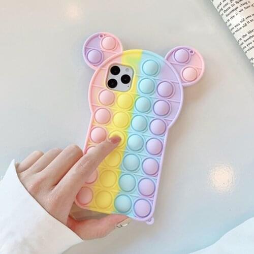 Color Fidget Toys Antistress Silicone Mouse Puzzle Decompression Toy Safe And Non-Toxic For IPhone 7 8 11 12 Pro Max XR XS X