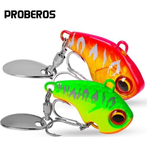 PROBEROS 1PC Metal Vib Blade Fishing Lure 6-15-28g 3D Eyes Sinking Vibration Bait Artificial Vibe for Bass Pike Perch Fishing
