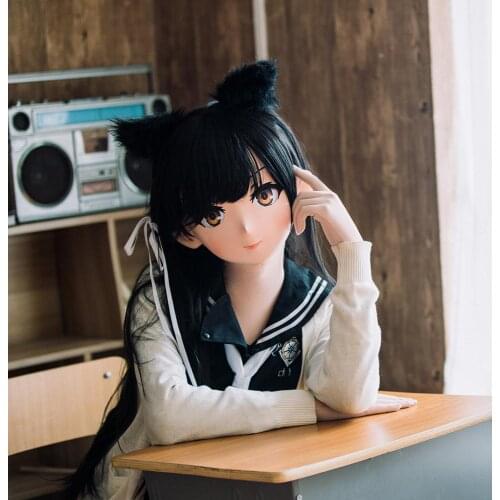 RAIGEKI MAKS 24) Resin 3/4 Head Female/Girl Kigurumi Anime Cosplay Masks Crossdress Japan Role Lolita Crossdresser DOLL BJD Cos