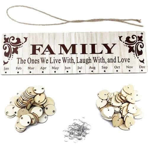 Family And Friends Wooden Birthday Reminder Calendar Birthday Tracker Wall Hanging Plaque Board Sign DIY Home Decoration Gifts