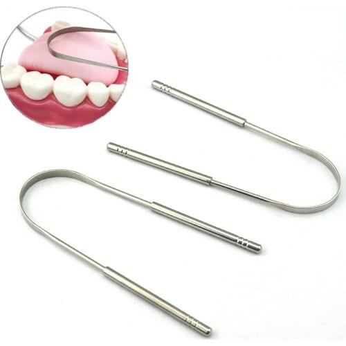 304 Stainless steel Tongue Brush applicator Dental Care Tongue Clean Tool Good Breath Cleaner Scraper Handle Hygiene Toothbrush