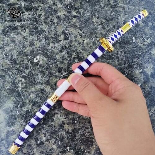 Straw Hat Pirate King Luffy Weapon Nidai Kitetsu 21 Great Grade Cursed Sword Mini Katana Alloy Model Anime Collection Toy