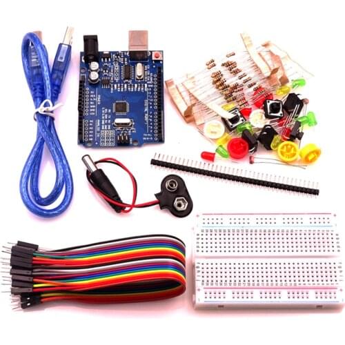 10 Sets For new Starter Kit UNO R3 mini Breadboard LED jumper wire button for smart kit