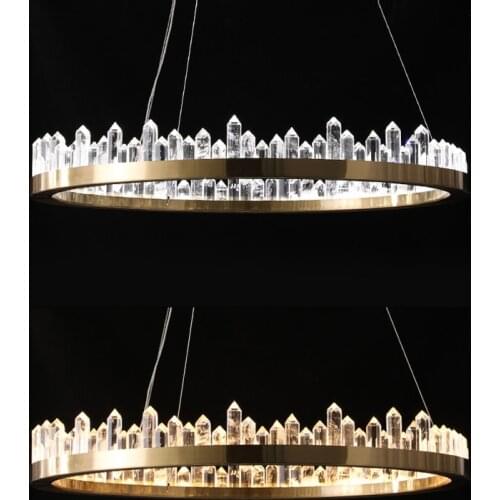 LED Postmodern Crystal Round Designer Chandelier Lighting Lustre Suspension Luminaire Lampen For Dinning Room