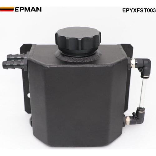 Universal 1L Alloy Aluminium Engine Oil Catch Can Breather Tank Radiator Overflow Tank EPYXFST003