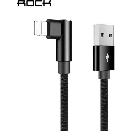 ROCK L Bending USB Cable for iPhone Cable Gaming Fast Charging for Lighting Cable for iPhone XS Max XR X 8 7 6 5 Plus iPad iOS
