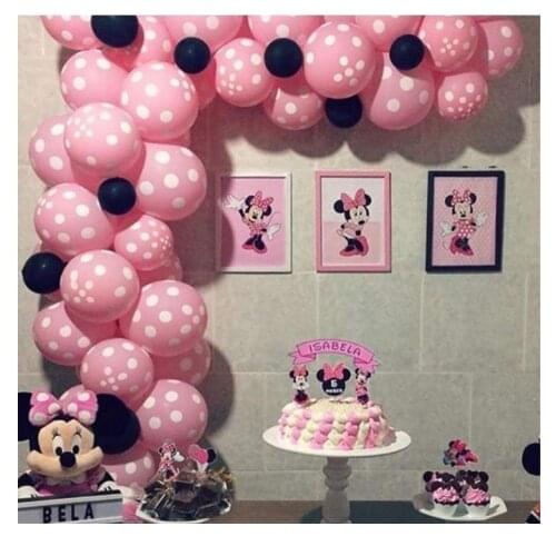 Disney Mickey Mouse Balloon Pink Dot Baby Girl Party Birthday Mini Theme Party Decoration Birthday Decoration Girl Ballons
