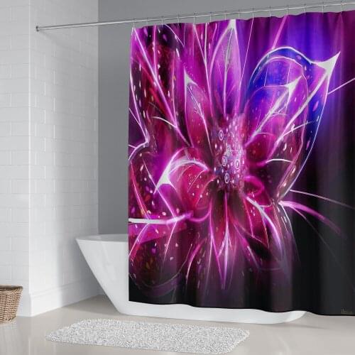 Flower Blooming Rose Customized Shower Curtain Floral Printed Pattern Bathroom Curtains Cover Screen Decor With Hooks Wholesale