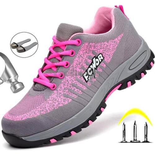 Unisex Safety Shoes Work Boots Steel Toe Shoes Breathable Safety Boots Outdoor Sneakers Construction Security Shoes Men Boots