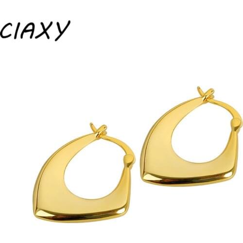CIAXY 925 Sterling Silver Geometric Irregular Hoop Earrings Female 2021 Neo-gothic Ear Buckle Fashion Jewelry Gift