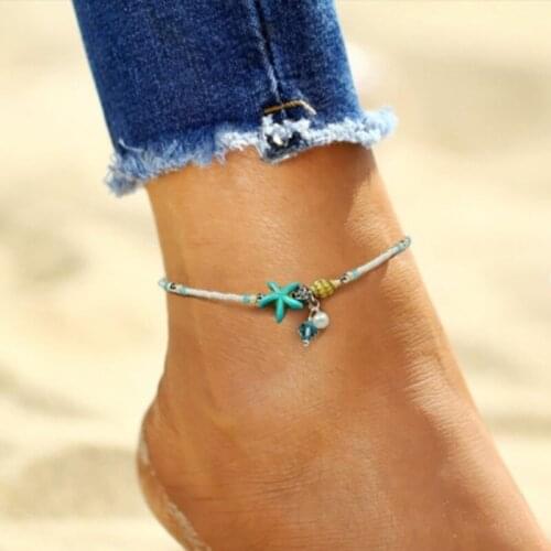 Shell Anklet Beads Starfish Anklets For Women Fashion Vintage Handmade Sandal Statement Bracelet Foot Boho Jewelry For Girls