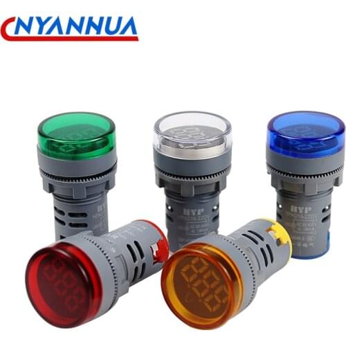 1PCS Mini AC 50-500V voltmeter Meter 22mm Round Voltage LED Light Lamp Digital Voltmeter Voltage meter AD16