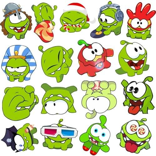10/30/50pcs Cut The Rope Green Frog Stickers OM NOM Candy Gulping Monster Cartoon Sticker Kid Toy For Skateboard Tablet Computer