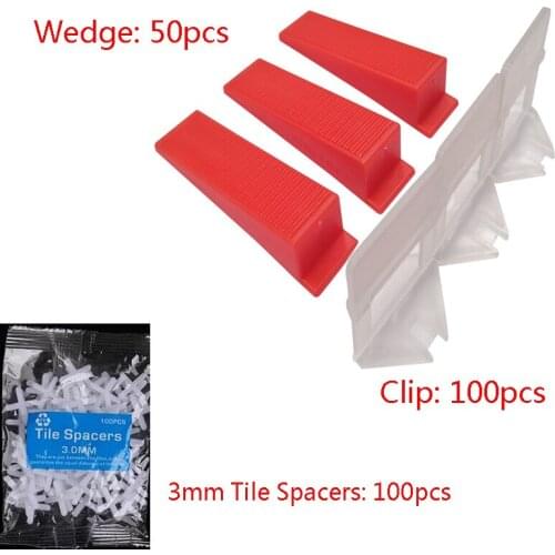 50pcs wedges and 100pcs 3.0mm clips For tile thickness 3-12mm Tile Leveler Spacer