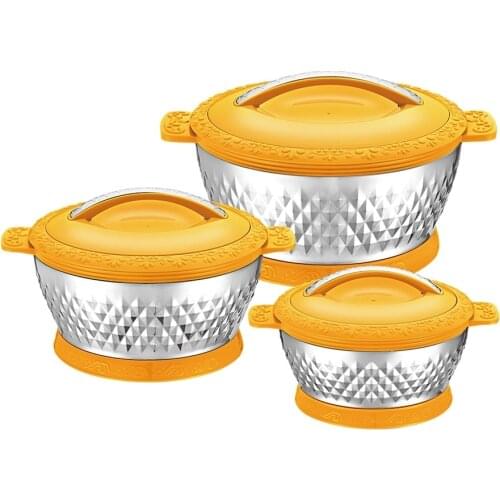 3 Pcs A Set 2.5/4.5/6.5L Stainless Steel Insulatioin Pan Thermal Food Container Insulated Lunch Box Party Food Warmer Container