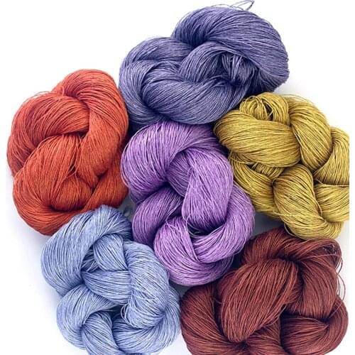 300g/lot 290M/pcs hank 100% Linen Natural Yarn Hand Knitting Yarn Colored Yarn With Good Moisture-Absorbent Free Shipping