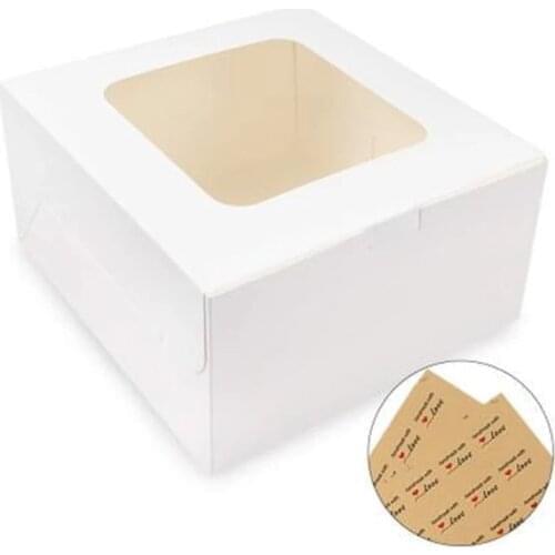 5pcs Paper Boxes With Window Cookie Cake Decorating Supplies Cake Pies Boxes with Windows Package Decorative Case for Food Gifts