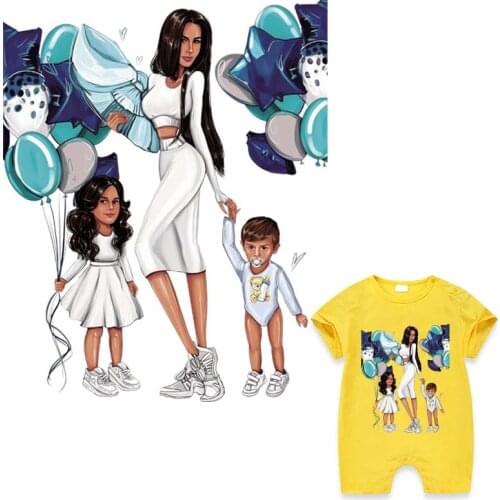 DIY Accessories Patch Balloon Family Party Diy Thermal Transfer Hot Tear New Design Heat Patches For Baby Girl T-Shirt Dresses