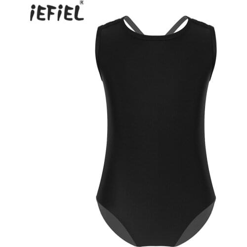 Ballet Leotards For Girls Dance Costume Pure Color Sleeveless Dance Gymnastics Jumpsuit Bodysuit Kids Ballerin Party Dancewear