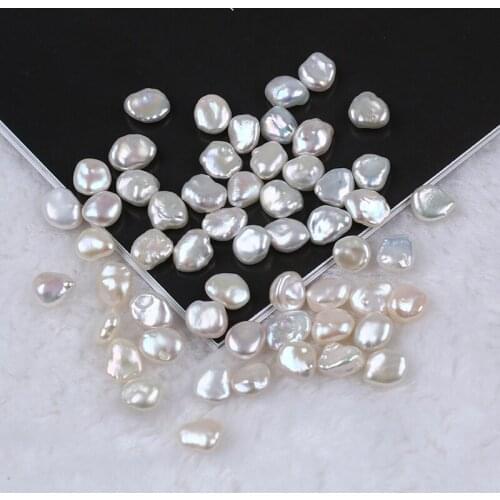 7-8mm High Quality Pieces Of Silver Shape Loose Pearl Bead No Hole Natural Freshwater Keshi Pearl For Jewelry Making
