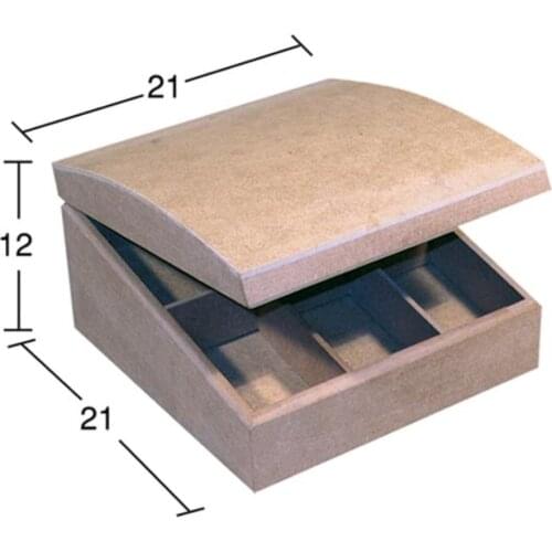KU216 Bombe Tea Box, Unpainted Mdf Box