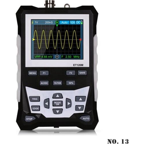ET120M 120MHz Bandwidth 500MSa/s Sampling Rate Digital Oscilloscope with Backlight Waveform Storage 320x240 HD Oscilloscope Kit