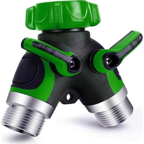 Garden Hose Water Distributor Y-type Connector Dispenser Faucet Outdoor Water Shower Faucet Dual Water Diversion Valve