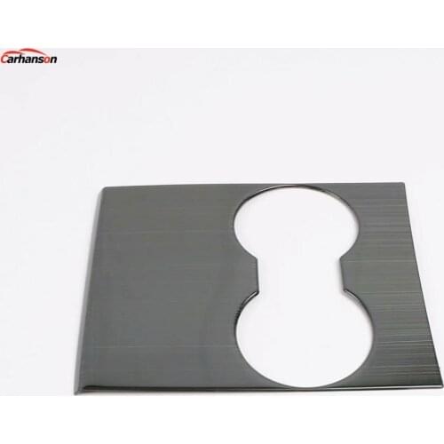 For Car Center Water Cup Holder Frame Cover Trimpanel Frame Protector Sticker Black Protection Panel For Tesla Model 3 2016-2020
