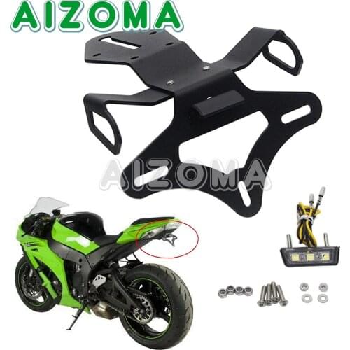 For Kawasaki ZX-10RR ZX-10R SE KRT 2016-19 Motorcycle License Plate Holder Bracket Rear Light Frame Tail Tidy Fender Eliminator