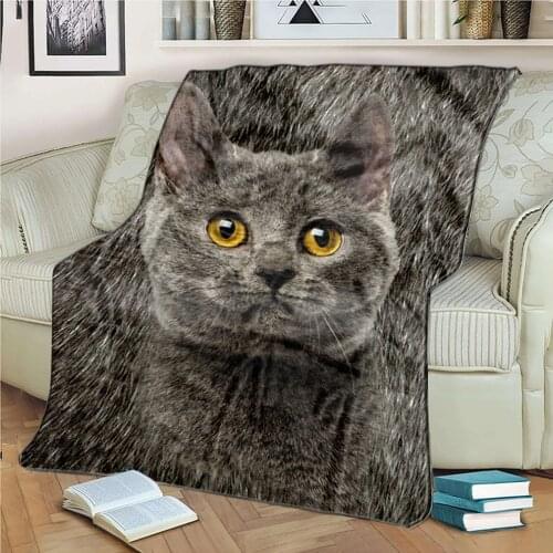 Cat Dolphin Shark Flannel Throw Blankets Double-sided Fleece Blanket