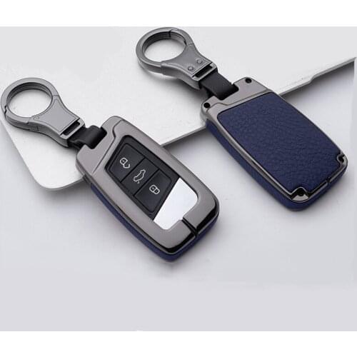Zinc alloy Leather Car Key Cover Case For Volkwagen VW Golf Skoda Superb A7 Tiguan MK2 Magotan Passat B8 Protection Accessories