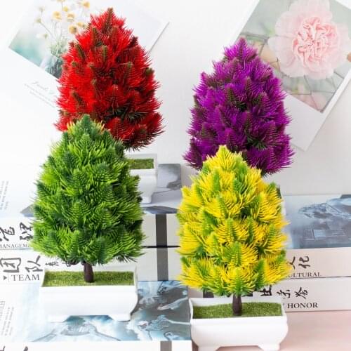 1PC Artificial Plant Bonsai Ornament Miniascape Garden Hotel Desktop Decor Home Party Decoration Artificial Festival Bonsai