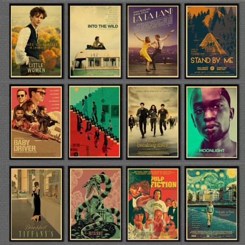 Classic Movie Propaganda Poster Akira /Pulp Fiction/Breakfast at Tiffanys Retro Posters and Prints Painting Wall sticker