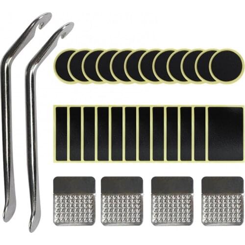 60%HOTBike Tire Repair Kit 24Pcs Inner Tube Puncture Patches with Metal Rasps Tire Levers for Bikes Motorcycles Electric Bicycle