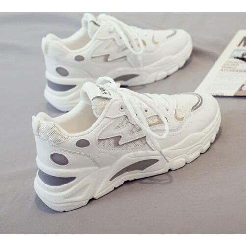 Daddy shoes women casual white shoes 2021 summer new ins tide breathable women sneakers high quality chunky sneakers