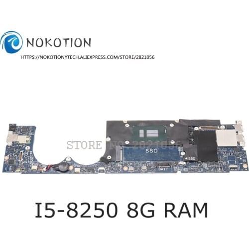 NOKOTION For DELL XPS 13 9370 laptop motherboard CN-0YPVJW 0YPVJW YPVJW CAZ60 LA-E671P SR3LB I5-8250 CPU 8G RAM