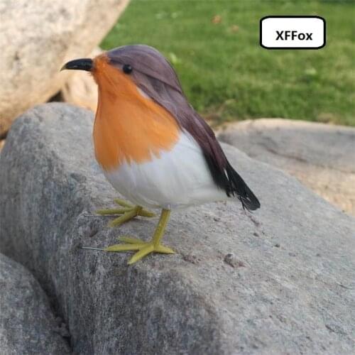 Cute simulation brown&orange fat bird model foam&furs real life small bird doll gift about 15cm xf1127