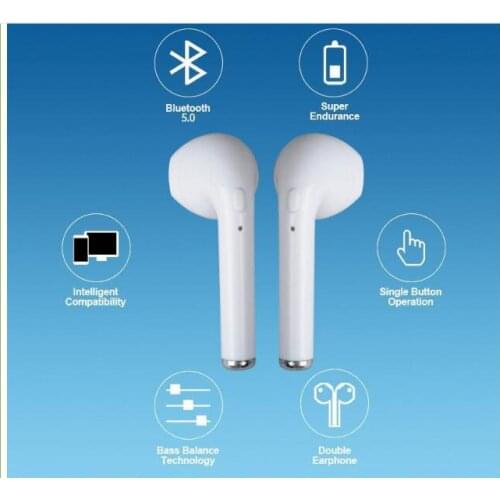 I7 mini smaller earphones earpuds both have phone calling and have music function white in stock