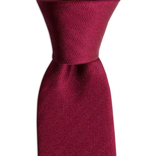 Mens Classic Solid Silk Necktie Made in Italy 7.5 Cm Width 145 Cm Length