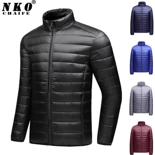 Light Packable Hooded Brand Down Jacket Men 2021 Autumn Winter New Fashion Stand Collar Jacket Coat Windproof Casual Down Jacket