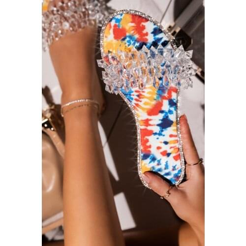 2021 Summer New Flat Womens Shoes Fashion Rhinestone Open Toe Slippers Outdoor Bohemian Sandals Plus Size 43