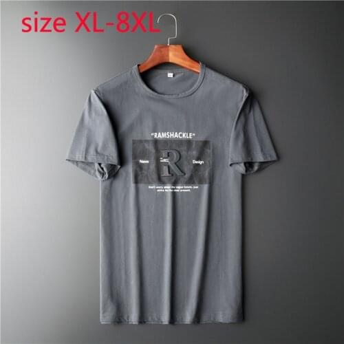 New Arrival Fashion Super Large Men Summer Oversized Short Sleeve Cotton O-neck Knitted Casual Men T Shirt Plus Size XL-7XL 8XL