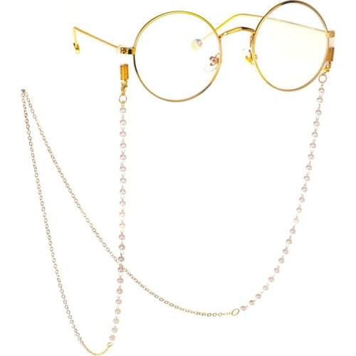 Glasses Chain Imitation Pearl Mini Beads Strap Non Slip Necklace Decoration String Rope Lanyard Cord Fashion For Reading Glasses