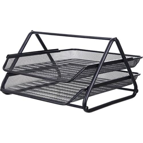 High Quality Metal Mesh 2 Tier Document Letter Tray Desk Organizer File Organizer Office