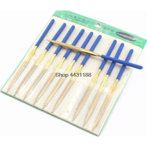 10Pcs Semicircle 3*140/4*160/5*180mm Diamond Coated HALF ROUND Needle File Titanium Repair Free Ship