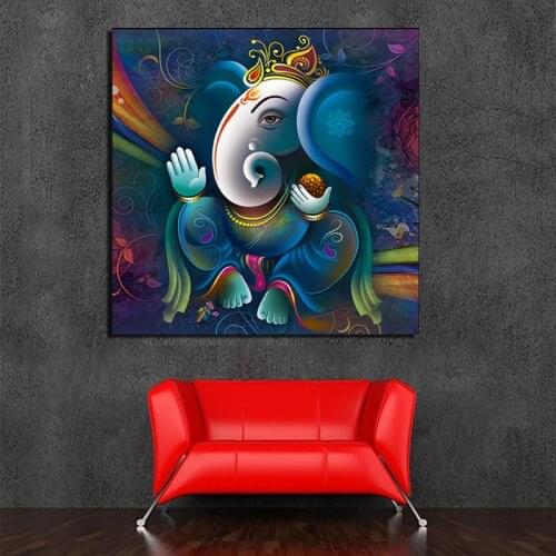 Oil Painting Posters Pictures Ganesha Painting Canvas Painting Print Living Room Home Decoration Modern Wall Art Accessories