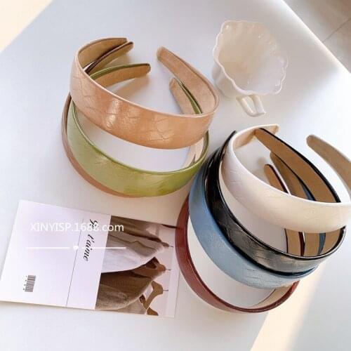 Japanese with the same milk coffee line leather headband female cute ins net red simple pressure hair non-slip hair tie headband