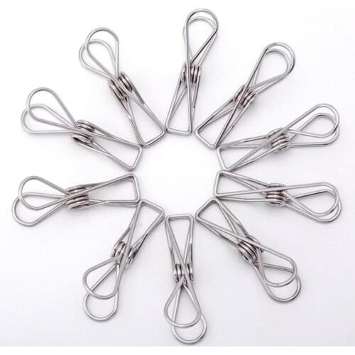 500pcs/lot 5.5*2.5cm Practical Portable Spring Clothes Clips Stainless Steel Pegs For Socks Photos Hang Rack Parts