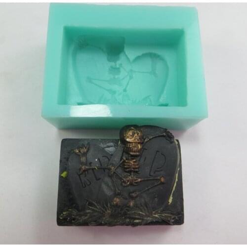 QT0011 Silicone Mold skeleton Silicone Soap Mold Food Grade Halloween Silicone mould PRZY free shipping